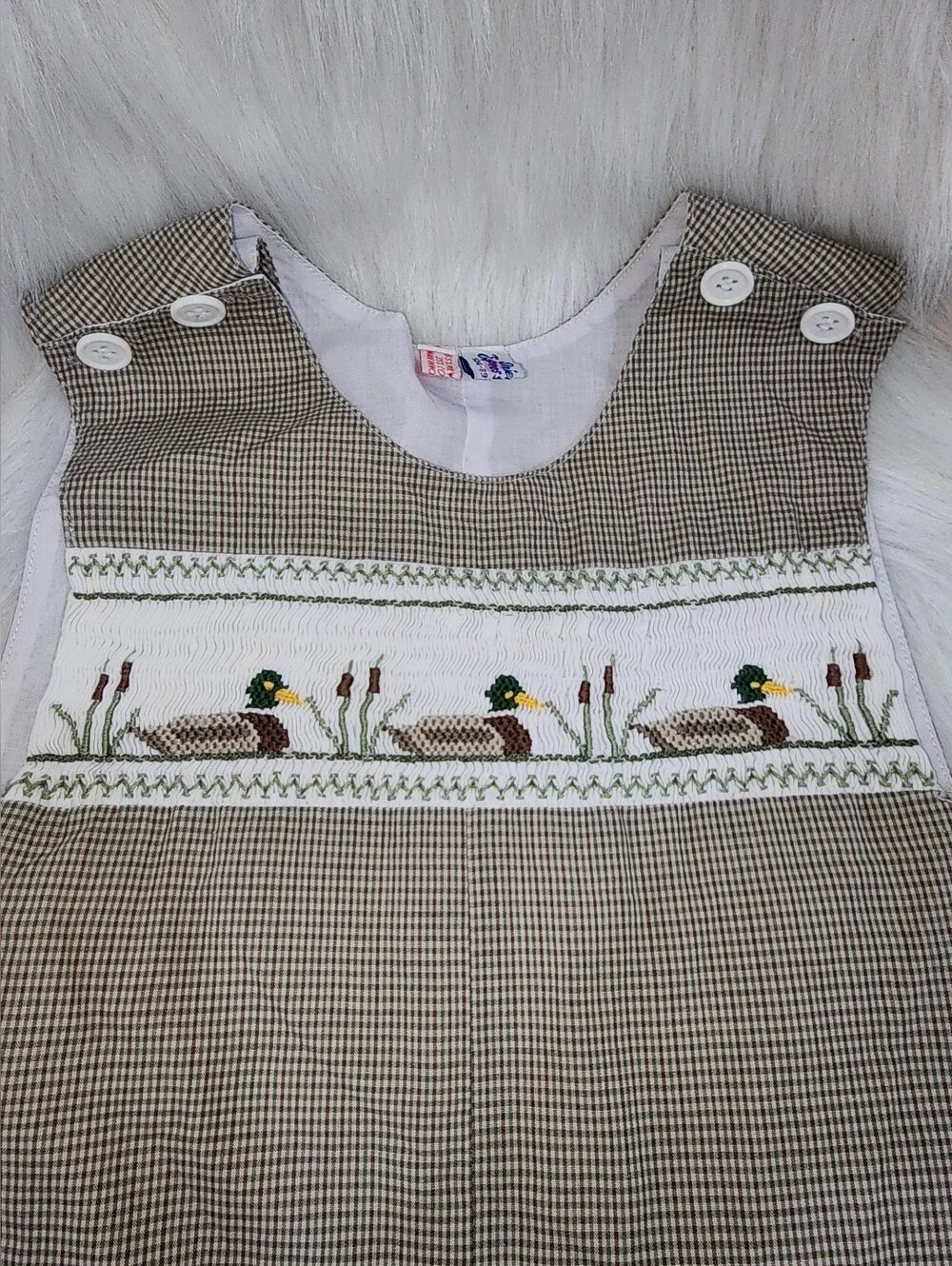 Smocked Duck Bubble Romper & Blue Striped Papo d'Anjo Romper, 4 Years